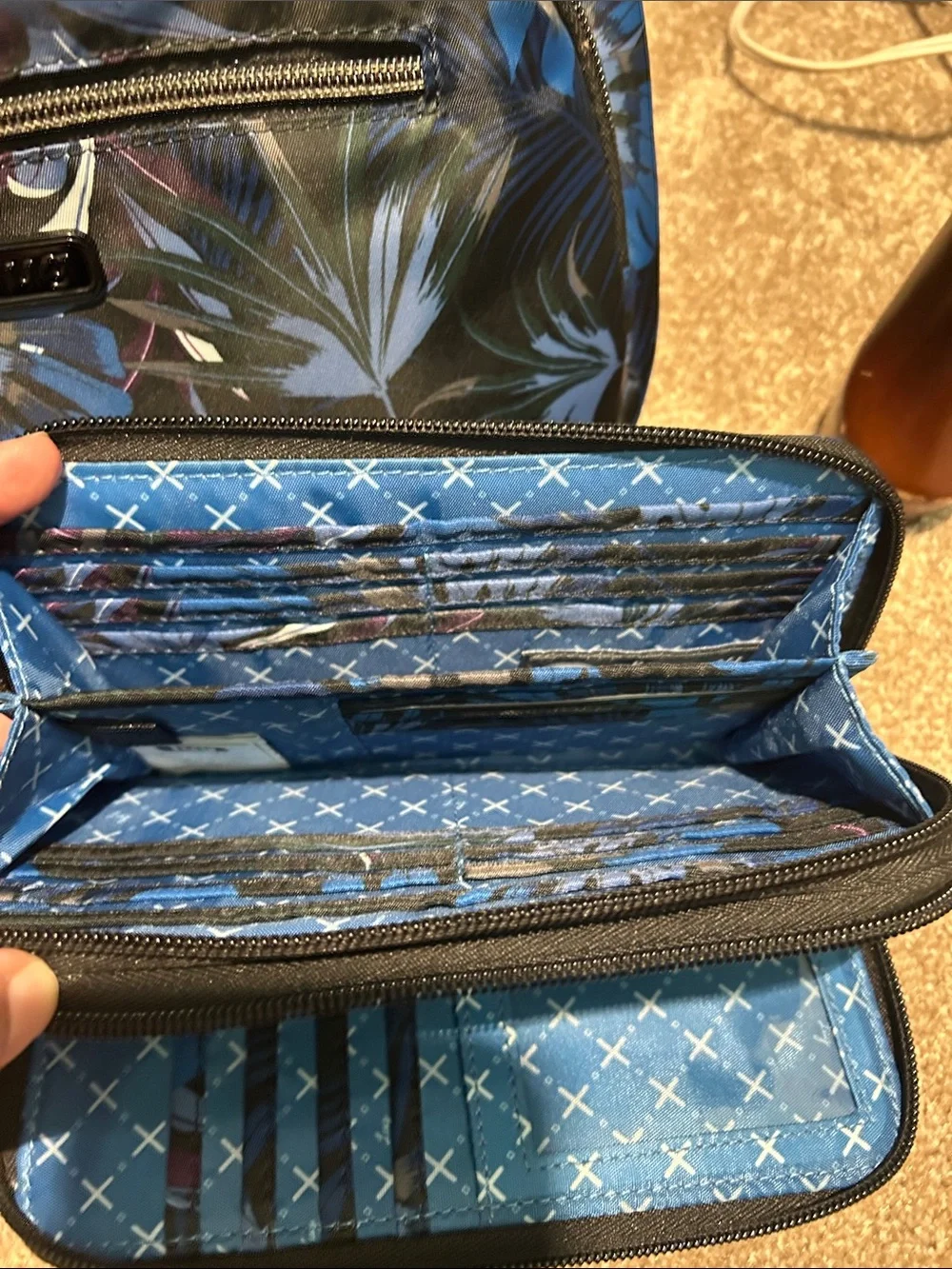 Lug Blue Tropical Print Crossbody Bag and Matching Wallet